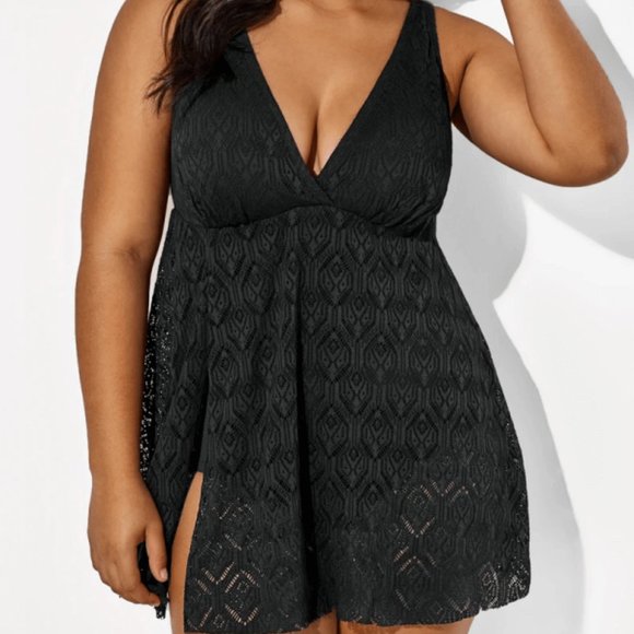 NWT Meet.Curve Black Crochet Swim Dress 3XL - Picture 1 of 7